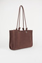 Women's Bitter Brown Bouquet 3-Compartment Suede Medium Size Lined Snap Closure Hand and Shoulder Bag