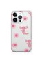 iPhone 14 Pro Max Compatible Pink Axolotl Pattern Transparent Phone Case