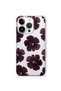 Purple Flower Patterned Transparent Phone Case Compatible with iPhone 16 Pro