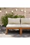 Sectional Middle Sofa with Cream White Cushion Acacia Wood