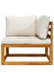Sectional Corner Sofa & Cream White Cushion Solid Acacia Wood - 2