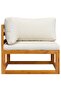 Sectional Corner Sofa & Cream White Cushion Solid Acacia Wood - 4