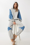 Block Denim Top and Bottom Set Lfg0168 Gray Melange - 2