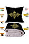Ethnic Motif Patterned Decorative Tv Blanket Optional Pillow Cushion 2 in 1 Blanket