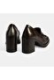 Women's Brown Metal Buckle Detailed Thick Heeled Loafer - 8