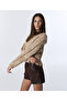 Raw Edge Sweater with Contrast Collar - 2