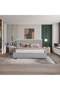 Fritz 150x200 Queen Bed in Light Grey - Foam Fabric Bed with Slats, 2-Year Warranty