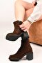 Laceless Zippered Thermo Sole Genuine Leather Heeled Boots 336-1231 Women's Boots - 4