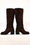 Laceless Zippered Thermo Sole Genuine Leather Heeled Boots 336-1235 Women's Boots - 7