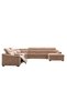 Icon Sectiol Corner Fabric Sofa with Wireless Charger - Brown, 6-Seater, Plywood, 2-Year Warranty - 5