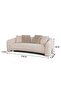 Zairah 3 Seater Fabric Sofa - Beige, Solid Wood Frame, Stylish & Comfortable, 2 Year Warranty - 5