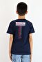 Boy's T-Shirt with Text Printed on the Back, Detailed Print on the Back, Ages 10-16, Navy Blue - 3