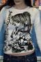 White Vintage Anime Misa Amane Saint Gothic Y2K Short Sleeve Crop