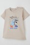 Boy's T-Shirt Surfer Cute Shark Printed 1.5-5 Years Old, Beige - 3