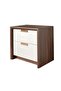 Terakkai 2 Drawer Night Stand - Walnut/Beige/Bronze, Melamine Finish, 2-Year Warranty - 3