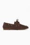 Arian Genuine Leather Mink Suede Lace-Up Moccasin Casual Loafer Women's Shoes - 2