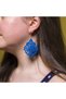 Blue pattern earrings 4x8 - 4
