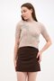 Cotton Basic Mini Bell Brown Skirt - 5