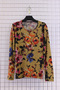 Women's Plus Size Stretch Fabric Crew Neck Floral Print Soft Sweater Mother Blouse - 2