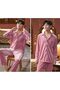 Men Pyjamas Set Nightwear Two-Pieces Velvet Sleepwear Shirt Pants MG16 -Sand Pink - 4