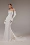 Strapless Satin Crepe Gloves Fish Model White Engagement Dress Promise Dress Wedding Dress Wedding Gown - 2