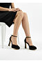 Black Satin Ankle-Tied Platform Chunky Heel Stiletto Evening Dress Shoes 11.5cm - 4