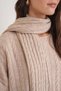 6970 Women's Braided Scarf Bottom-Top Knitwear Set Beige - 4