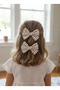 Beige Large Gingham 2-Piece Ballerina Bow
