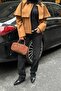 Brown Trench Coat Style Cape Jacket – Velvet Detail Coat 7076-08 - 6