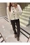 Women's White Button Detailed Knitwear Cardigan - 5