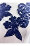 Rose Patterned Stone Set Applique - 3