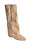 V380526402 Mink Suede Flat Sole Zipper Detailed Women's Boots - 7