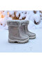 Girl's Fur-Lined Waterproof Winter Boots Non-Slip Sole Zippered