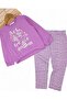 Girl's Heart Printed Tights, Transitional , 2-10 Years Old Sweatshirt Bottom Top Tights Set - 2