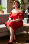 Women's Bodycon Sweetheart Neck Midi Evening Dress Slim Straps Shoulder Ruffles Stylish Design for Special Occasions - 2