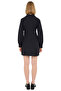 Women's Black Plain Patterned Ruched Detail a Line Woven Shirt Dress Ideal for Everyday Chic - 4