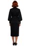 Women's Maxi Length Belted Plain Pattern Mock Neck Balloon Sleeve Knitwear Dress Stylish and Comfortable for Winter Season - 4