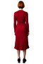 Acrylic Knitwear Midi Dress for Women Crew Neck Long Sleeve Solid Pattern Casual Stylish Design - 4