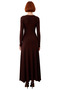 Women's Maxi Bodycon Mold V-Neck Long Sleeve Solid Pattern Slit Detailed Stylish Modern Knitted Dress - 4