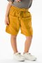 Western Pocket Detailed Summer Muslin Girls' Shorts Mustard Hrd
