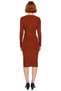 Women Belted Bodycon Knitwear Midi Dress Crew Neck Long Standard Sleeve Stylish Spring Autumn - 4