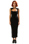 Women's Bodycon Cut Sleeveless Maxi Dress Stylish Cut Out Detailed Knitted Sandy Textured Design Quality - 3