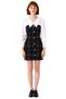 Women's Plaid Tweed A-Line Shirt Collar Balloon Sleeve Buttoned Mini Dress Is the Eye-Catcher of Stylish Winter Outfits. - 3