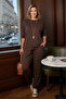 Brown Lucky Pants Blouse Set