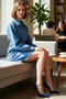 Women's Jacket Pattern Belted Zipper Detail Balloon Sleeve Long Sleeve Denim Mini Dress Stylish and Comfortable - 2