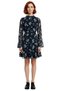 D Mock Neck Ruffle Detail Floral Print Chiffon a Line Long Sleeve Mini Dress for Women Good Quality - 3