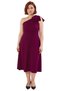 Women's Plus Size Bodycon Midi Dress One Shoulder Asymmetrical Neckline Chic Elegant Woven for Invitations - 3
