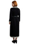 Women's Ecru Belted Jacket Collar Plain Long Sleeve Knitwear Maxi Dress Acrylic Winter Collection Elegance - 4