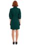 Women's Shirt Collar Balloon Sleeve Buttoned Belted Short 100% Cotton Woven Jacket Dress Elegance Quality - 4