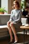 Women's Hair Braid Patterned Shift Mold Long Sleeve Crew Neck Mini Knitwear Dress Stylish and Comfortable - 2